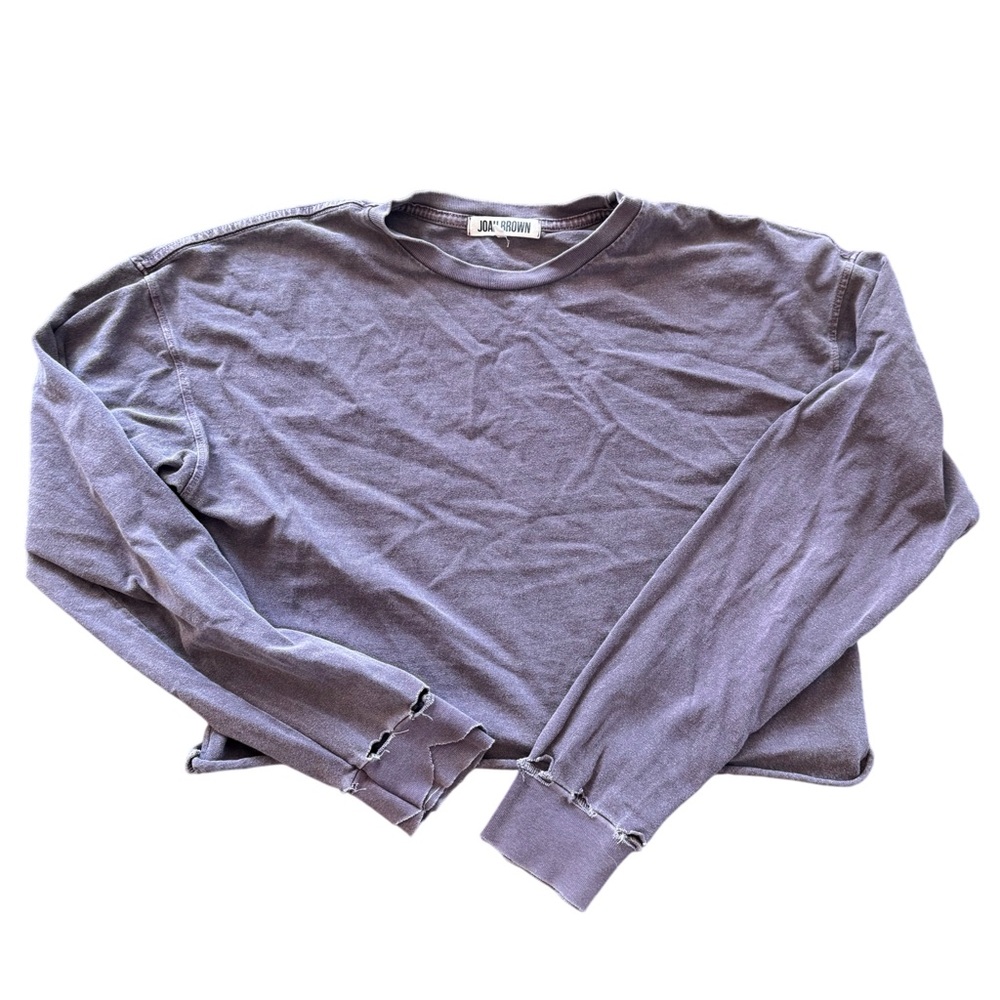 JOAH Brown - one size purple, distressed, crop top